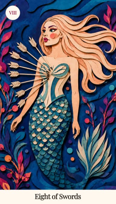 Eight of Swords tarot card, Spark Bloom Edition