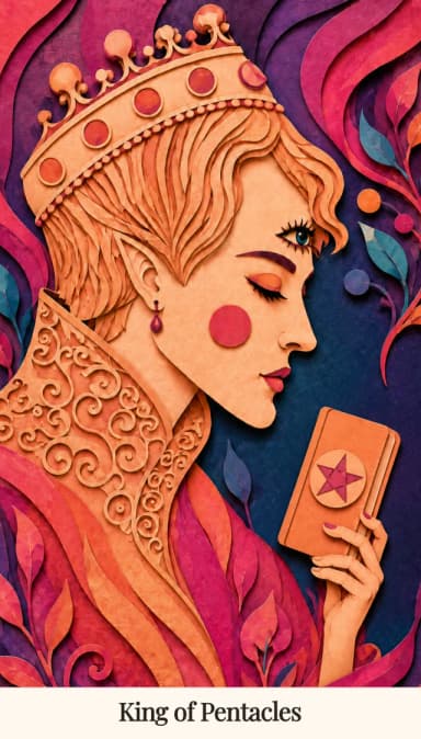 King of Pentacles tarot card, Spark Bloom Edition
