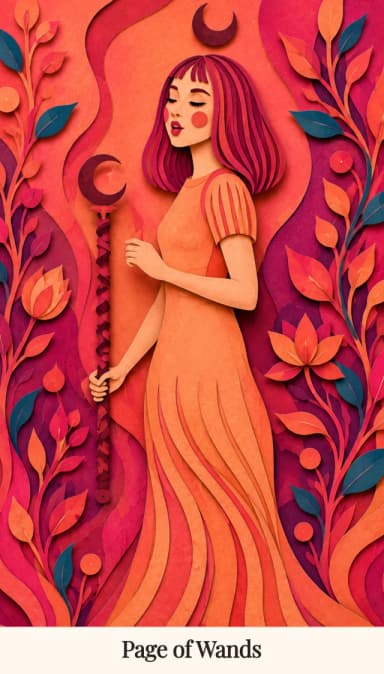 Page of Wands tarot card, Spark Bloom Edition