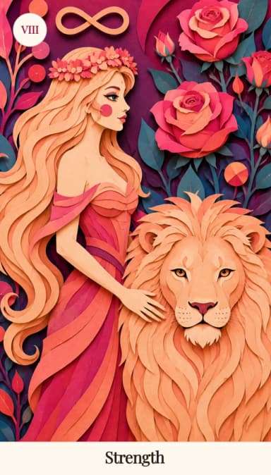 Strength tarot card, Spark Bloom Edition