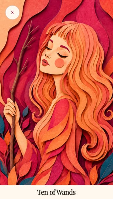 Ten of Wands tarot card, Spark Bloom Edition