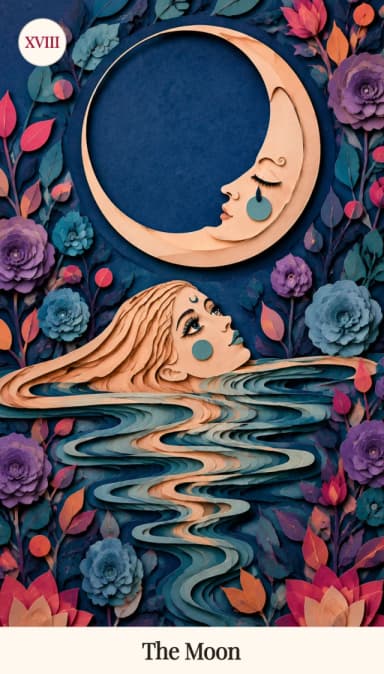 The Moon tarot card, Spark Bloom Edition
