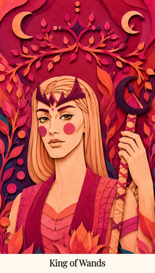 King of Wands tarot card, Spark Bloom Edition