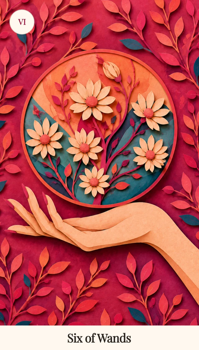 Six of Wands tarot card, Spark Bloom Edition