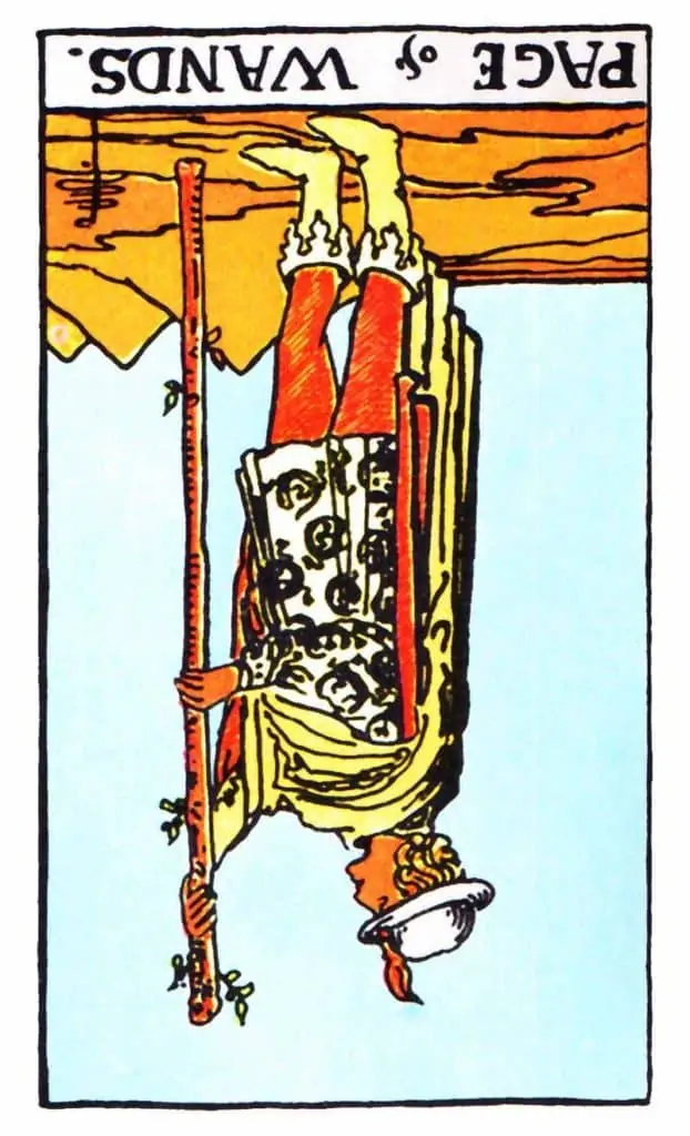 page of wands reversed 2