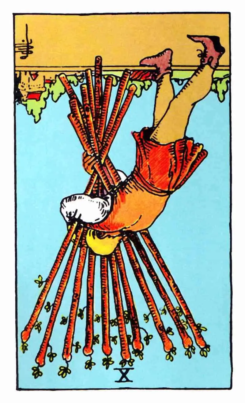 Ten Wands Tarot Card Meaning