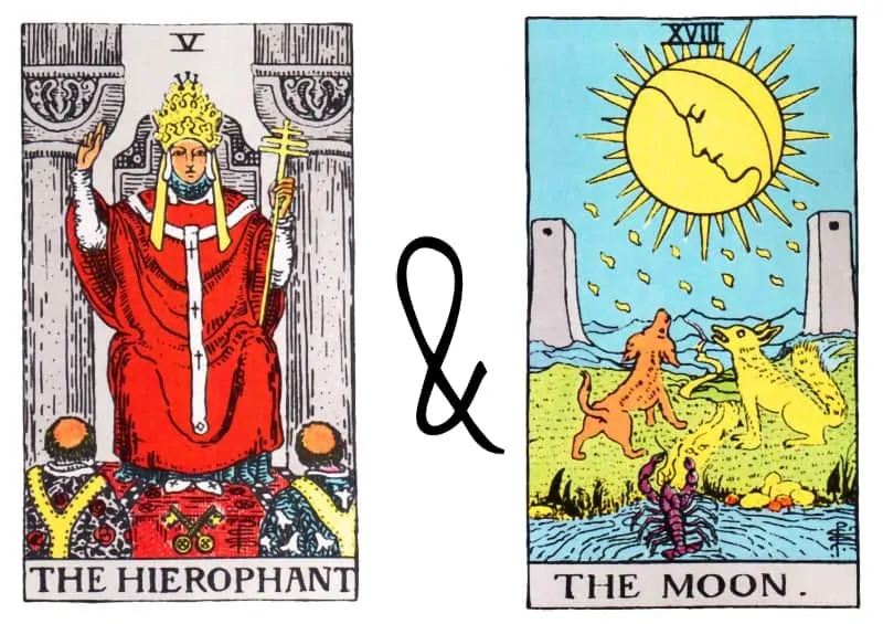 hierophant the moon card combination tarot