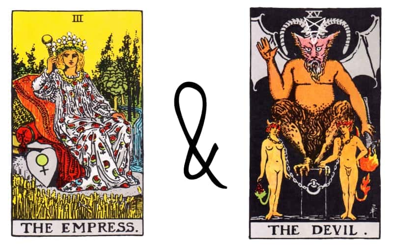the empress and devil tarot card combination