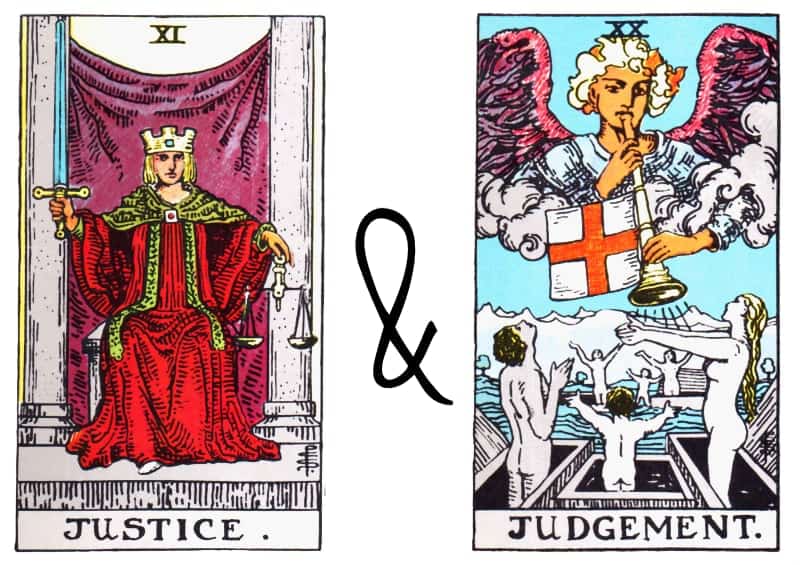 justice judgement card combination in tarot