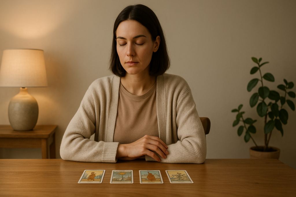 Free Tarot as Modern Reflection: Clarity Without Noise modern woman tarot self reflection